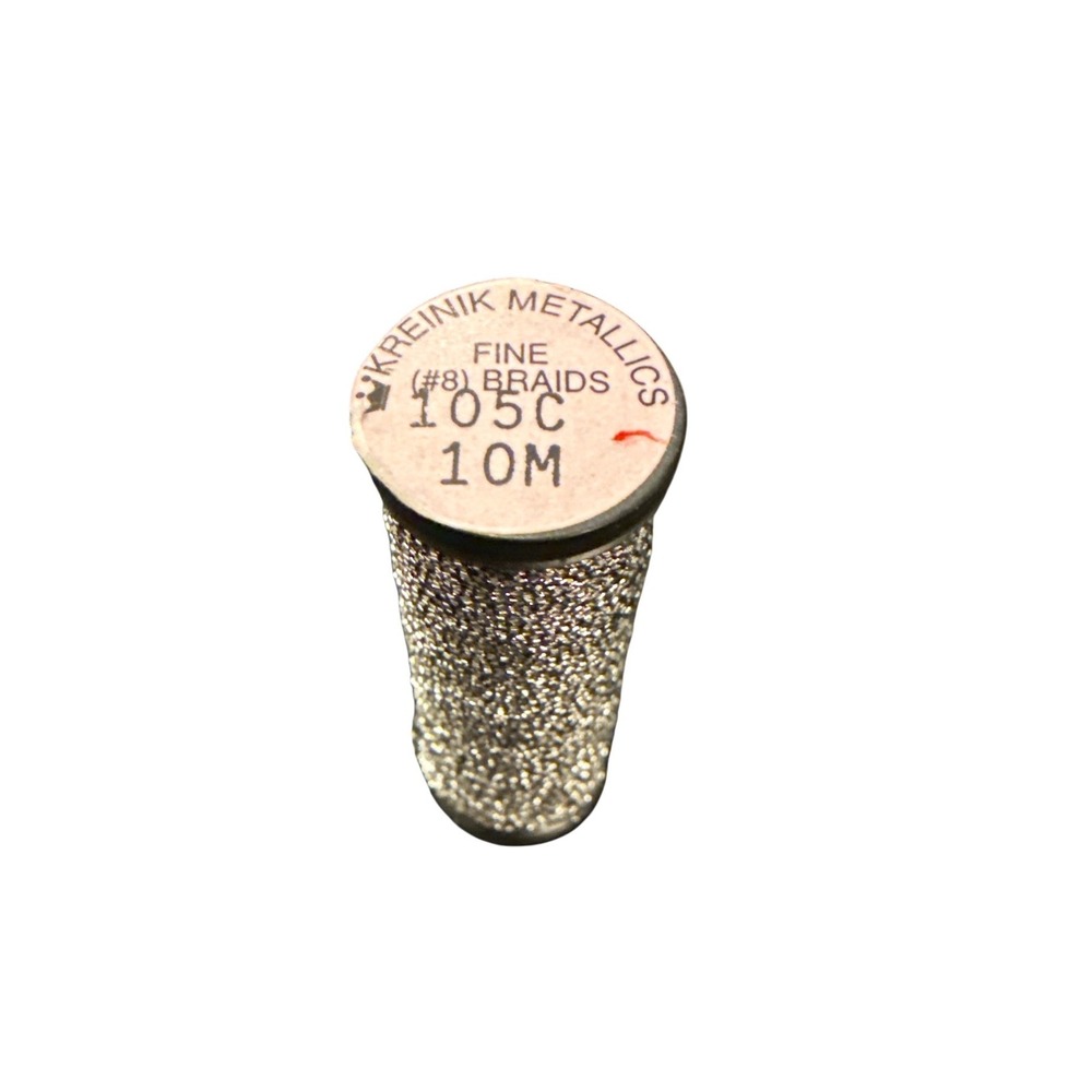Kreinik Metallics Fine #8 Braid 10M 105C Antique Silver Cord Metallic Thread